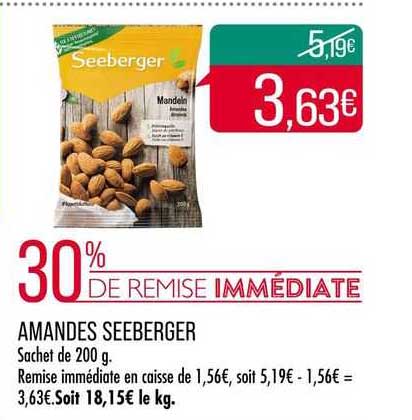 Amandes Seeberger 30% De Remise Immédiate