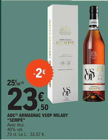 aoc armagnac vsop milady "sempé"