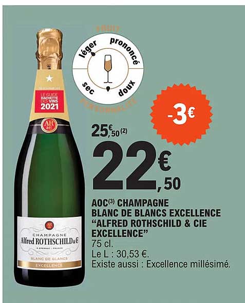 aoc champagne blanc de blancs excellence "alfred rothschild & cie excellence"
