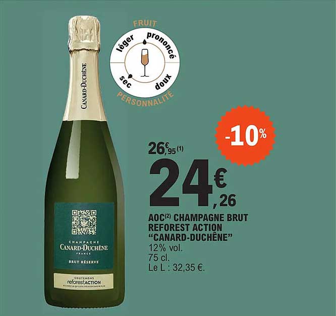 Aoc Champagne Brut Reforest Action "canard-duchêne"