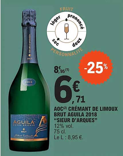 aoc crémant de limoux brut aguila 2018 "sieur d'arques"