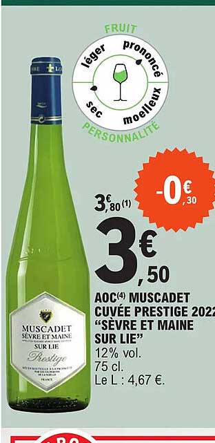 aoc muscadet cuvée prestige 2022 "sèvre et maine sur lie"