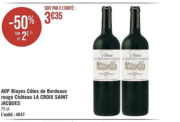 aop blayes côtes de bordeaux rouge château la croix saint jacques