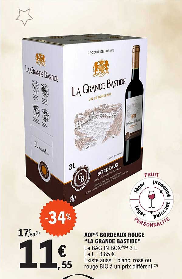 aop bordeaux rouge "la grande bastide"