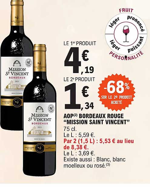 aop bordeaux rouge "mission saint vincent"