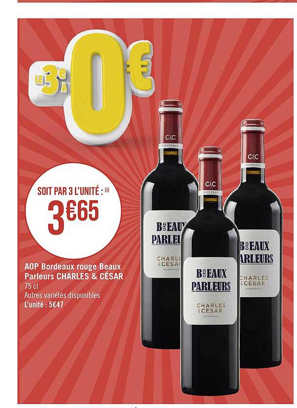 aop bordeaux rouge beaux parleurs charles & césar