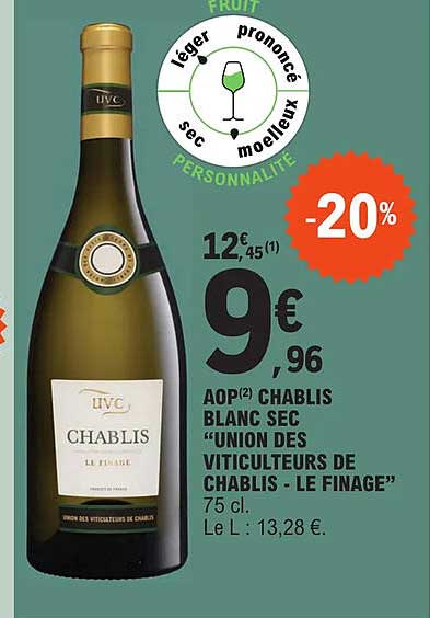 aop chablis blanc sec "union des viticulteurs de chablis - le finage"