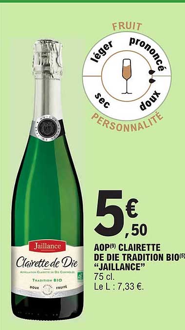 aop clairette de die tradition bio "jaillance"
