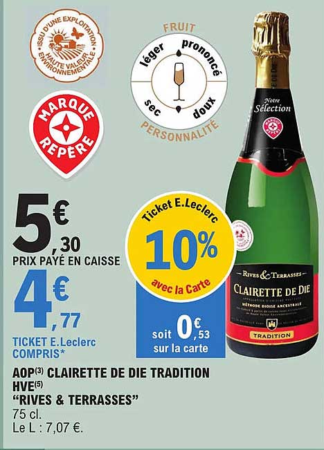 aop clairette de die tradition hve "rives & terrasses"