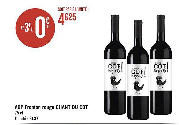 aop fronton rouge chant du cot