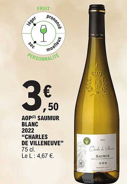 aop saumur blanc 2022 "charles de villeneuve"