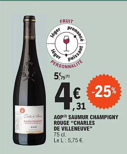 aop saumur champigny rouge "charles de villeneuve"