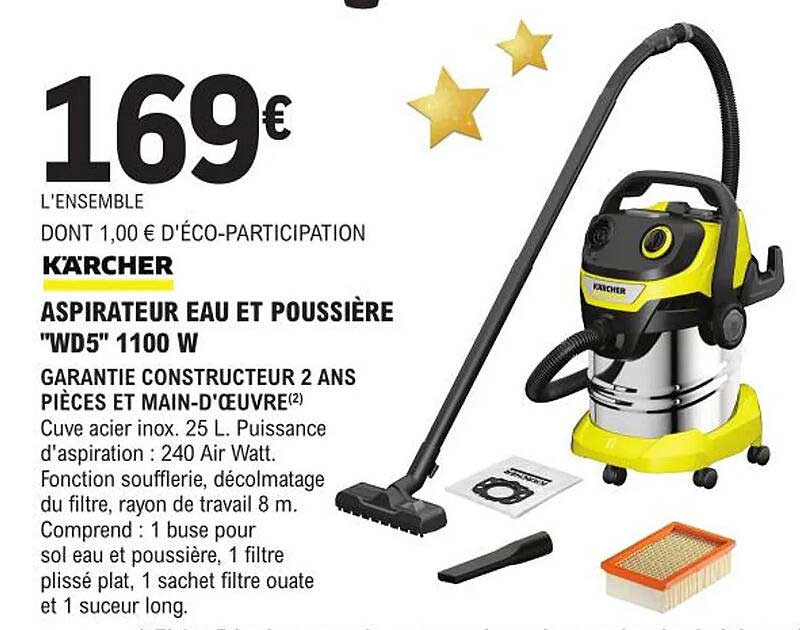 Aspirateur Eau Et Poussière "wd5" 1100 W Kärcher