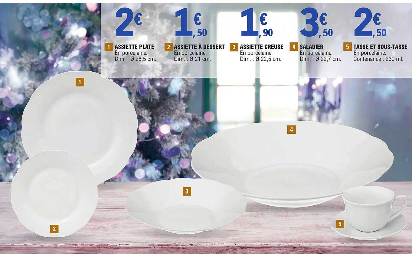 Assiette Plate, Assiette à Dessert, Assiette Creusé, Saladier, Tasse Et Sous-tasse