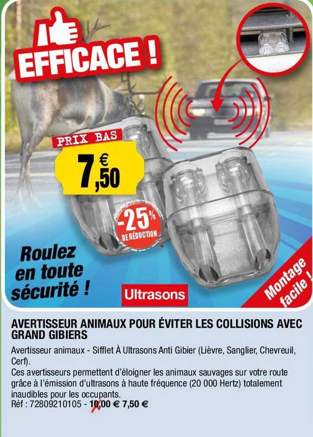 avertisseur animaux pour éviter les collusions avec grand gibiers