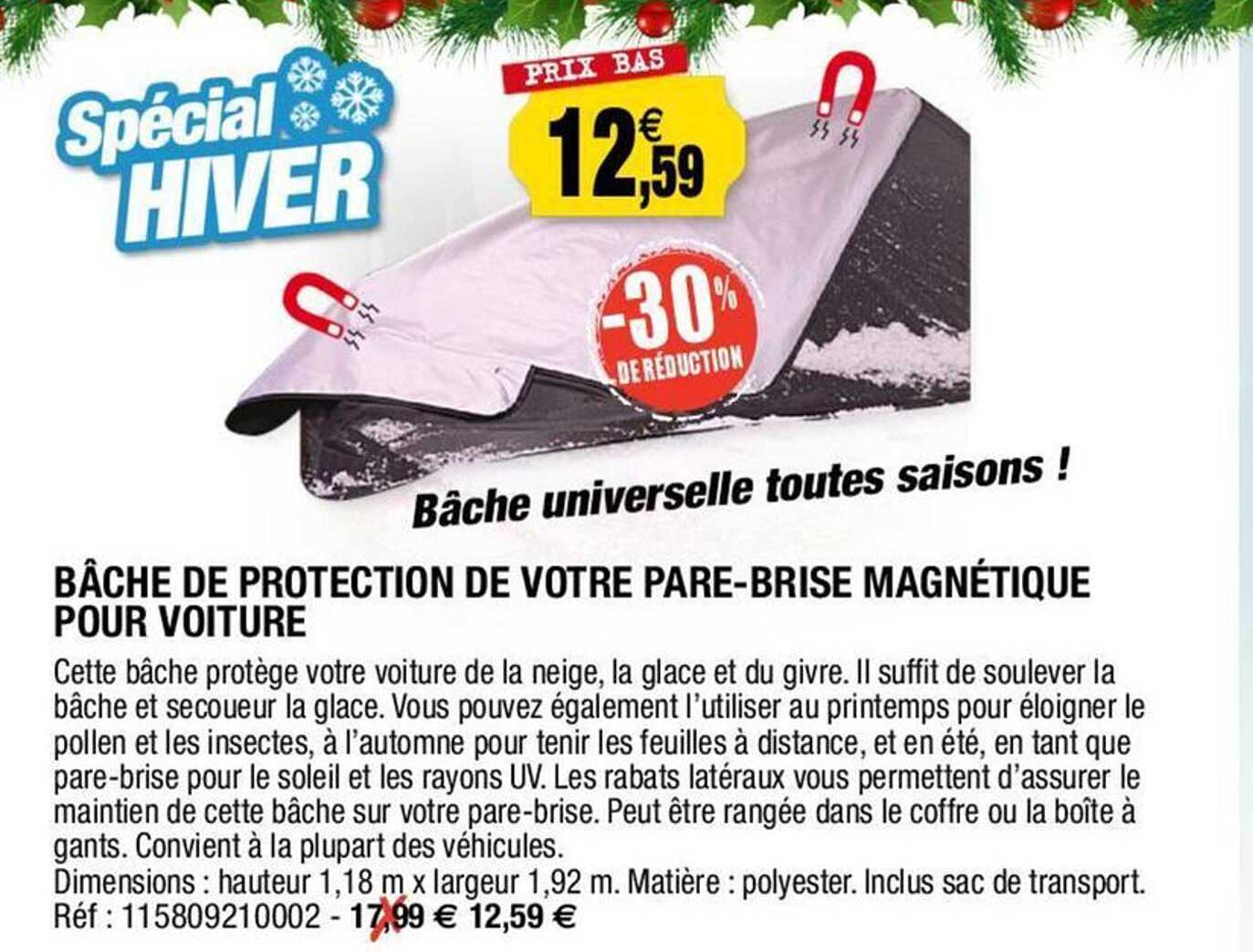 bâche de protection de votre pare-brise magnétique pour voiture