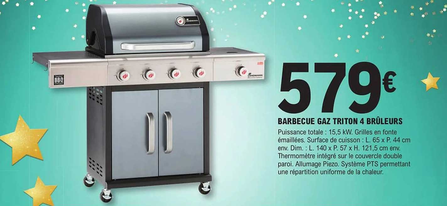 barbecue gaz triton 4 brûleurs