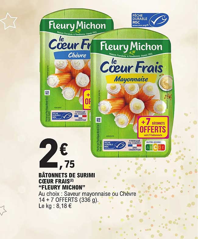 bâtonnets de surimi cœur frais "fleury michon"