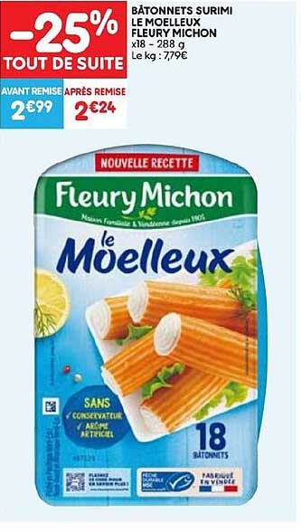 bâtonnets surimi le moelleux fleury michon