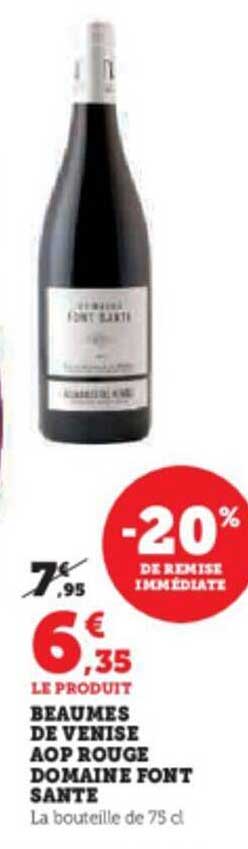 beaumes de venise aop rouge domaine font sante