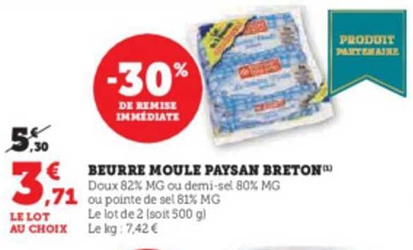 beurre moulé paysan breton