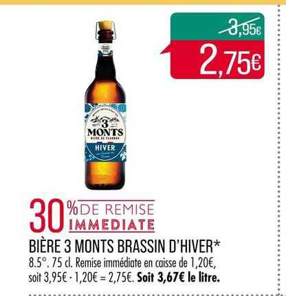 bière 3 monts brassin d'hiver 30% de remise immédiate