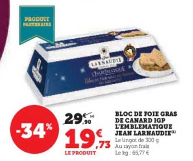 Bloc De Foie Gras De Canard Igp L'emblématique Jean Larnaudie