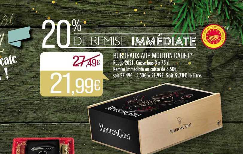 bordeaux aop mouton cadet 20% de remise immédiate