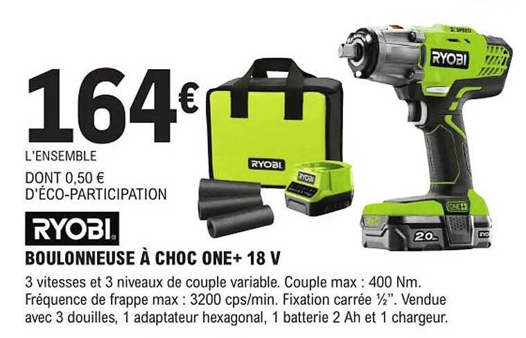 Boulonneuse à Choc One+ 18 V Ryobi