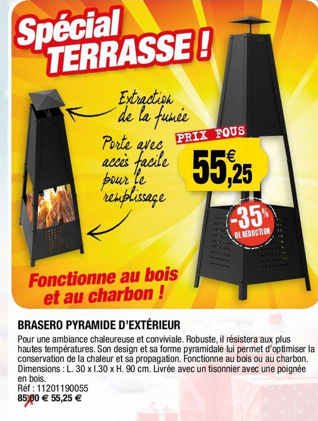 brasero pyramide d'extérieur