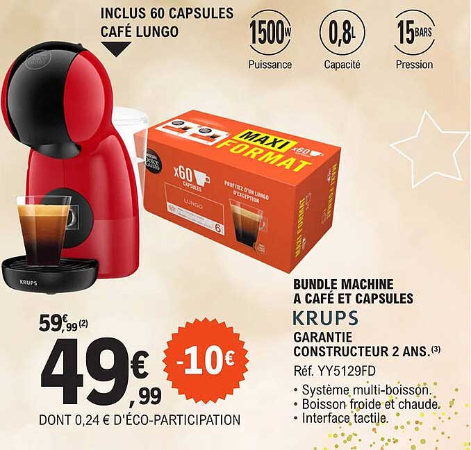 bundle machine à café et capsules krups
