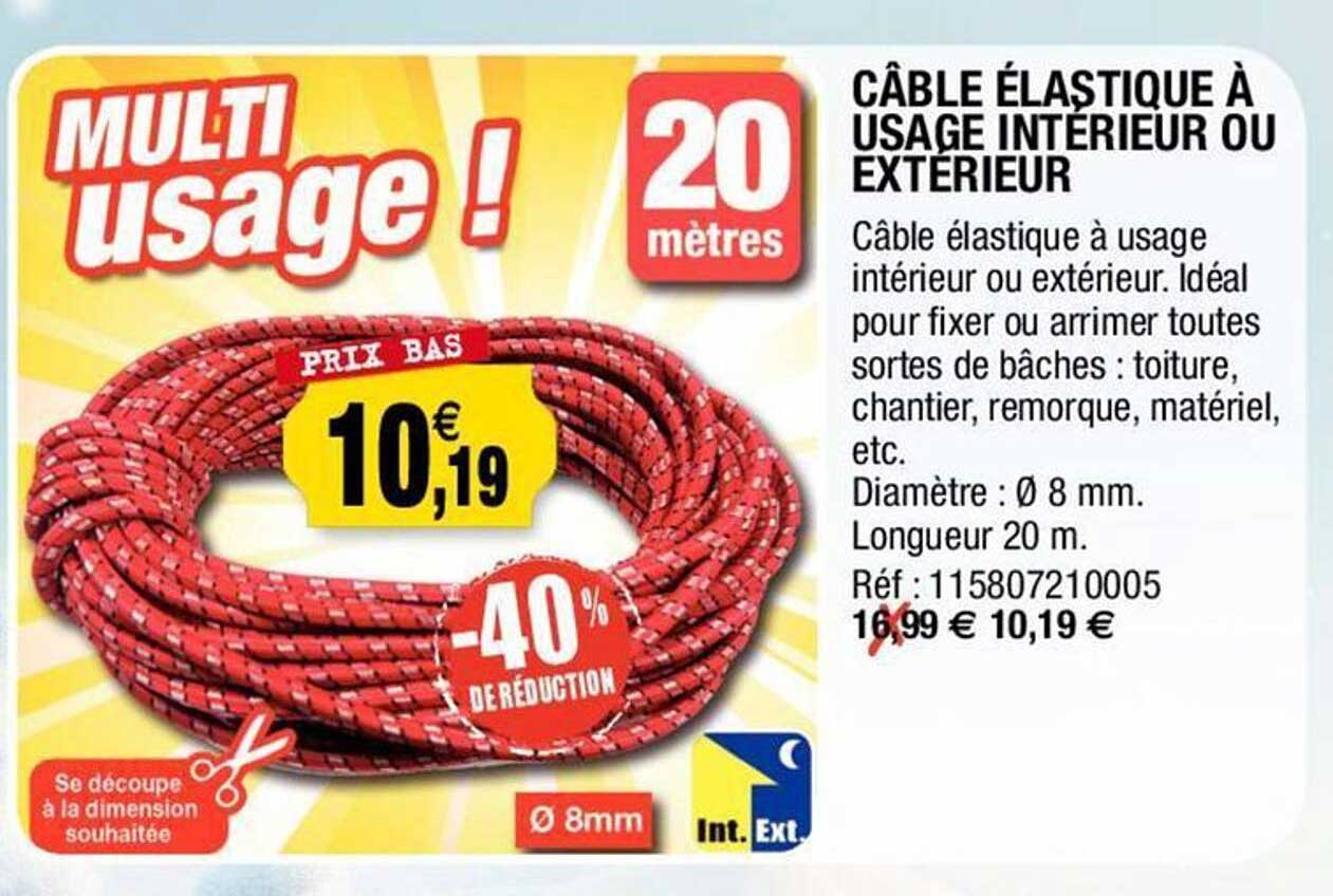 câble élastique à usage intérieur ou extérieur