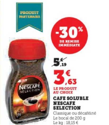 Café Soluble Nescafé Sélection
