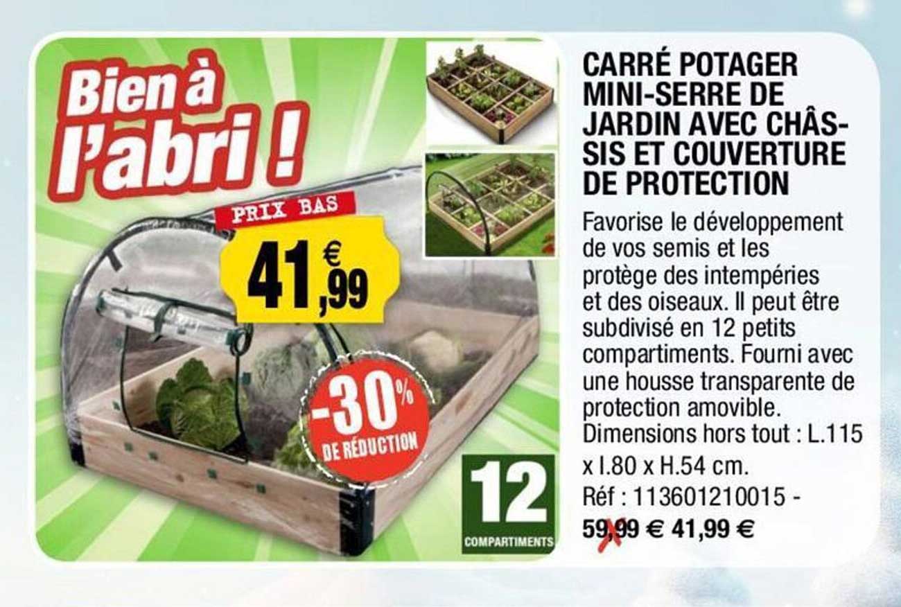 carré potager mini-serre de jardin avec châssis et couverture de protection