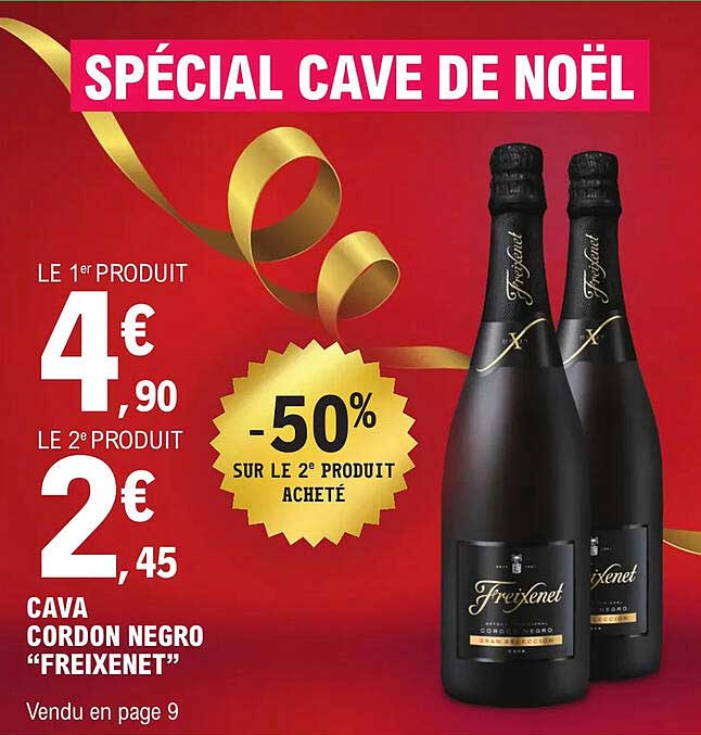 cava cordon negro "freixenet" -50% sur le 2e produit acheté