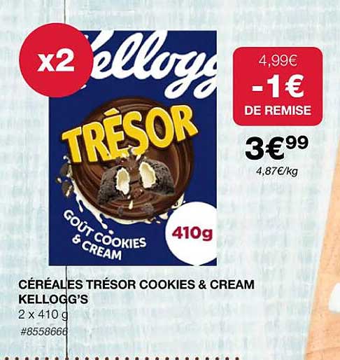 céréales trésor cookies & cream kellogg's