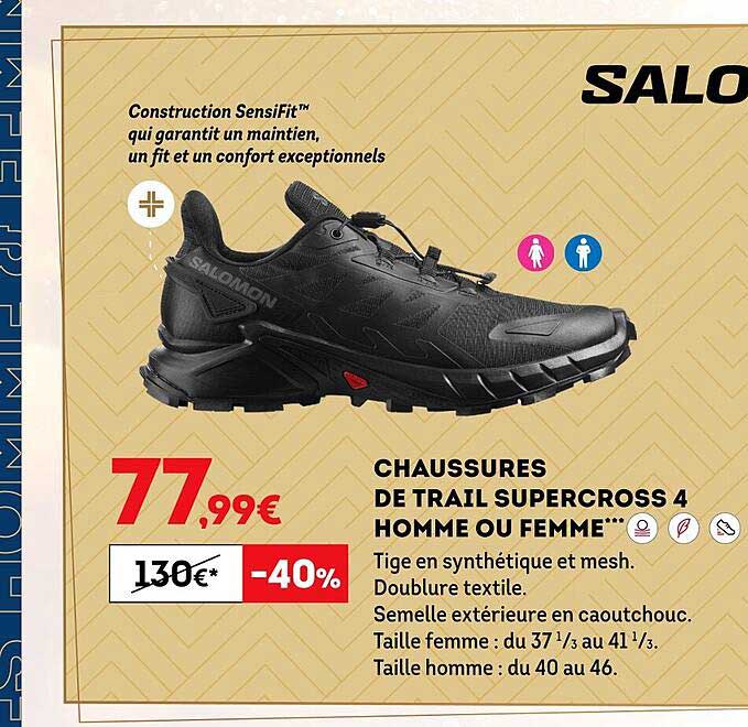 chaussures de trail supercross 4 homme ou femme salomon
