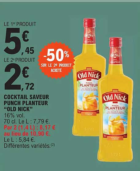 cocktail saveur punch planteur "old nick"
