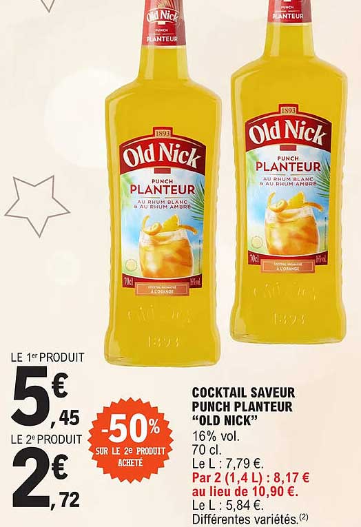 cocktail saveur punch planteur "old nick"