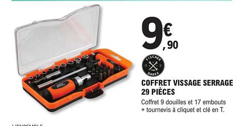 coffret vissage serrage 29 pièces