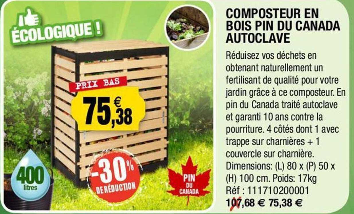 composteur en bois pin du canada autoclave