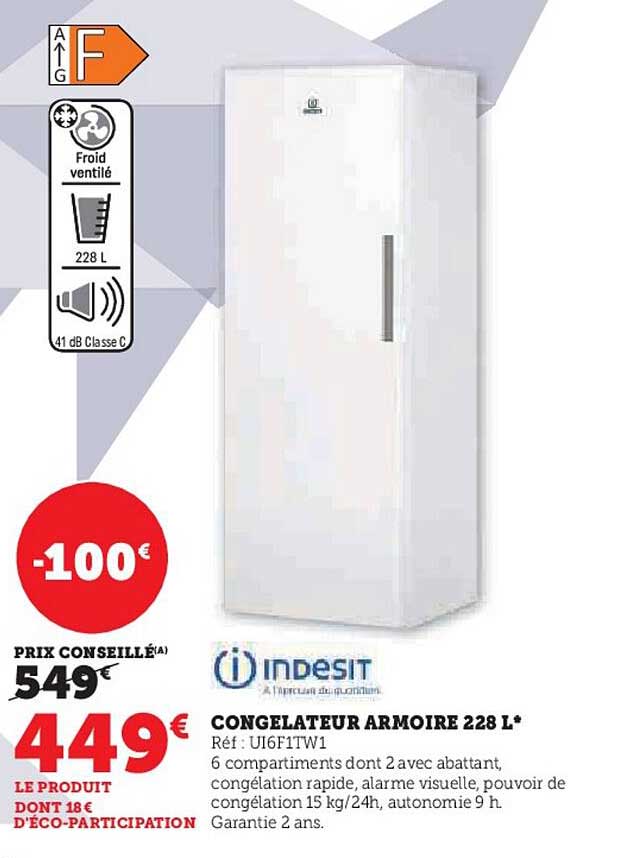 Congélateur Armoire 228 L Indesit