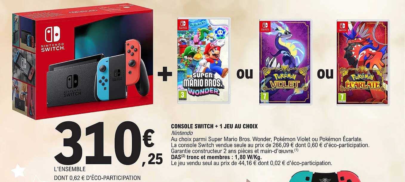 Console Switch + 1 Jeu Au Choix
