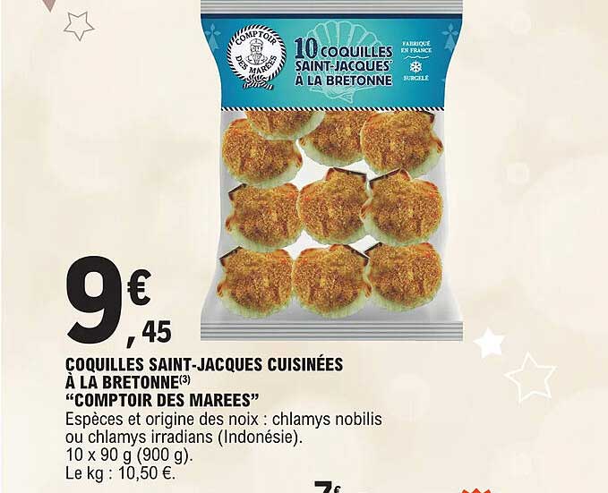 coquilles saint-jacques cuisinées à la bretonne "comptoir des marées"