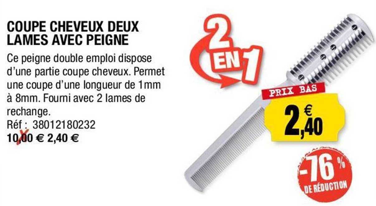 coupe cheveux deux lames avec peigne