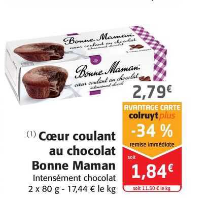 cœur coulant au chocolat bonne maman