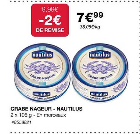 crabe nageur - nautilus