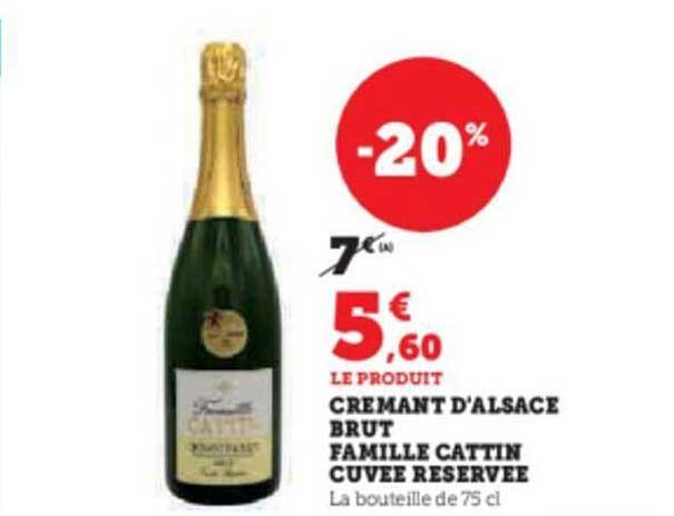 Crémant D'alsace Brut Famille Cattin Cuvée Réservée