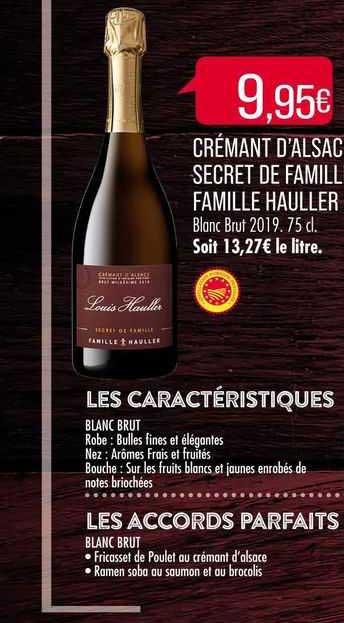 crémant d'alsace secret de famille famille hauler