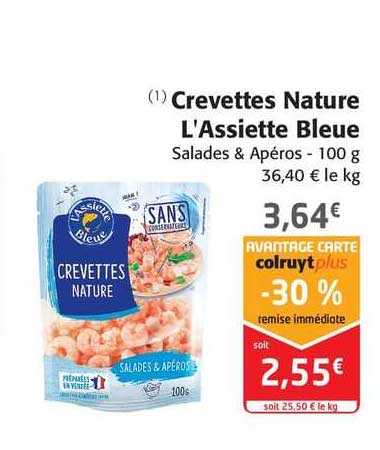 crevettes nature l'assiette bleue